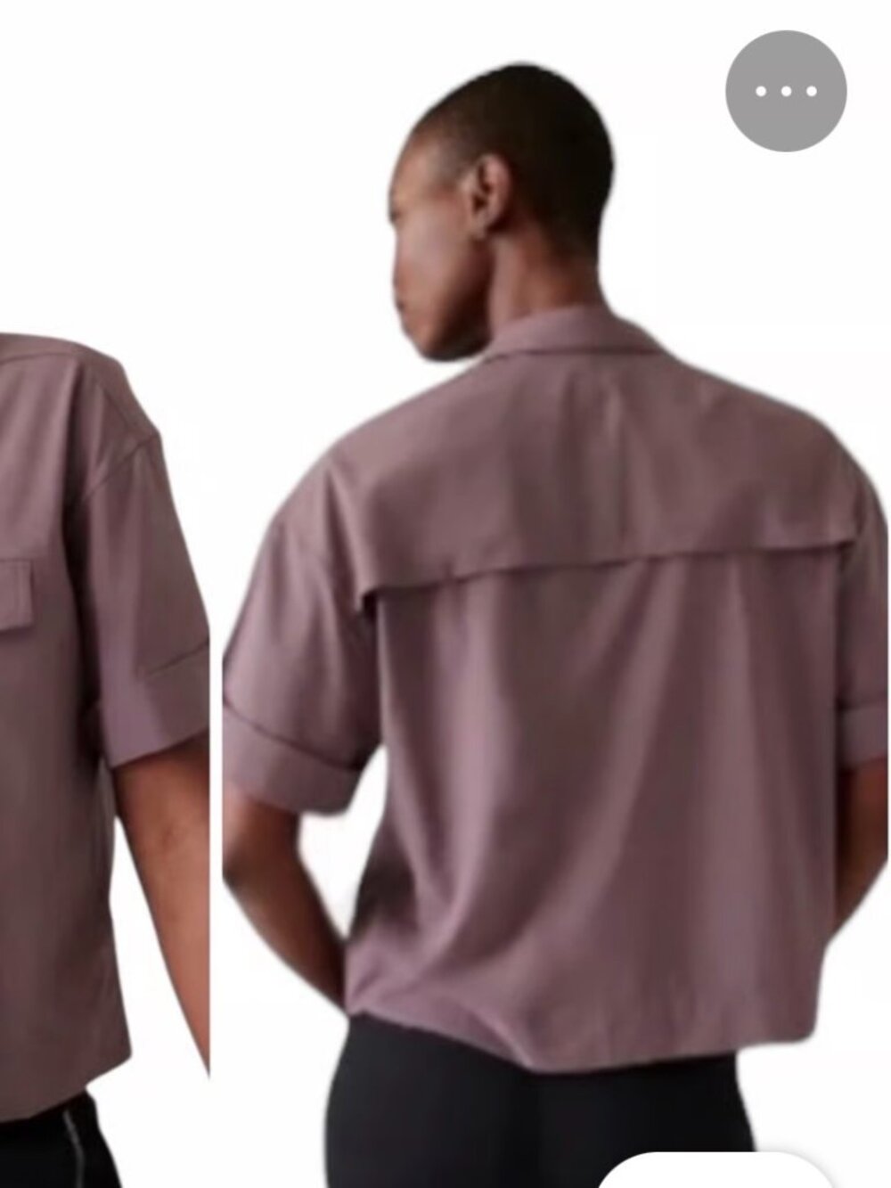 Athleta Size L Hike Packable Top Vented Short Sleeve Button Front Mauve Utility - Picture 2 of 7